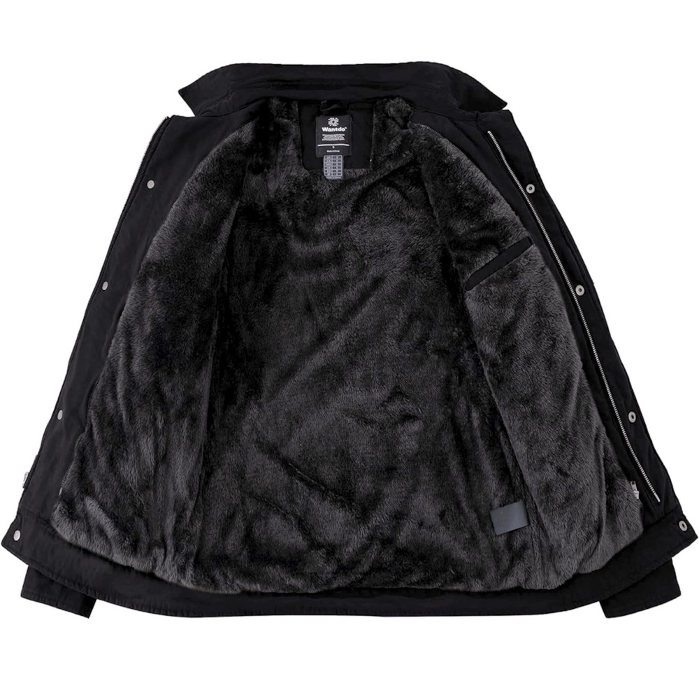 Men's Winter Cotton Jacket Fleece Lined Coat Military Jacket with Removable Hood